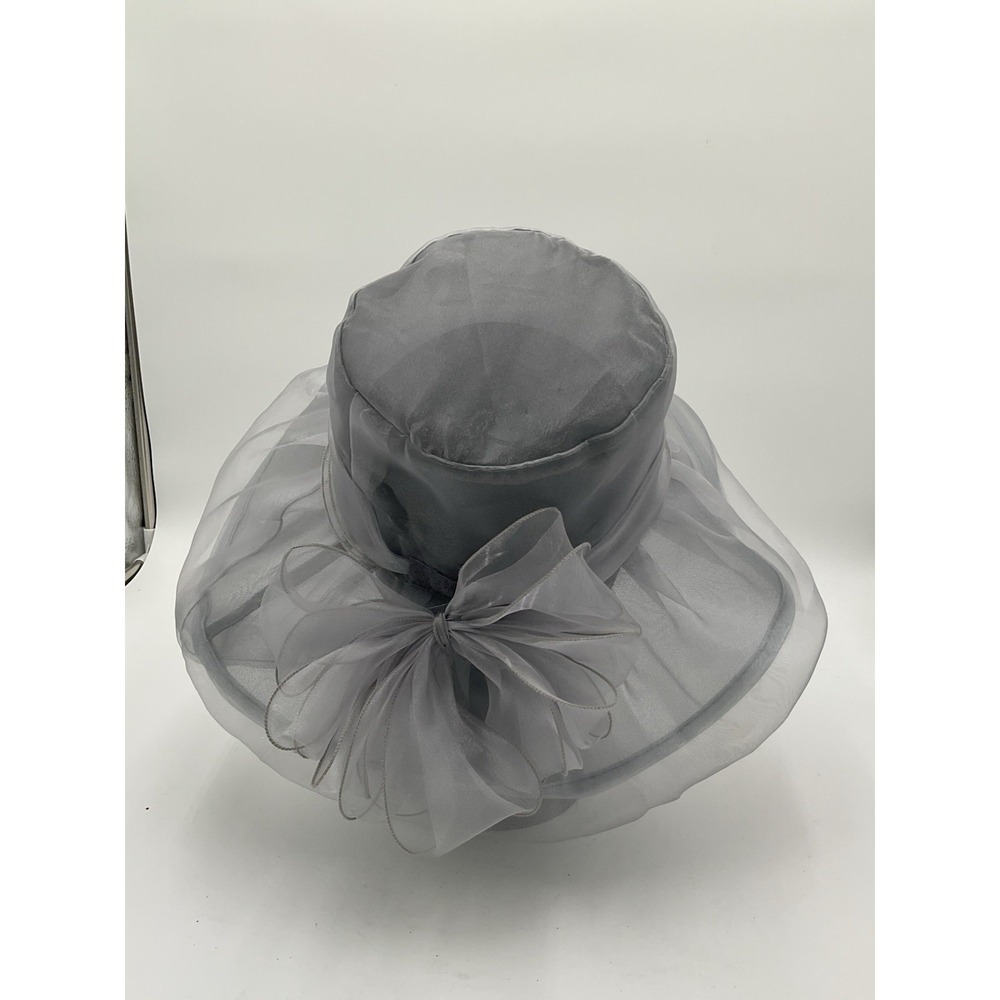 Womens Derby Hat Gray With Bow Tea Party Hats Kentucky Derby Church Hat Dress